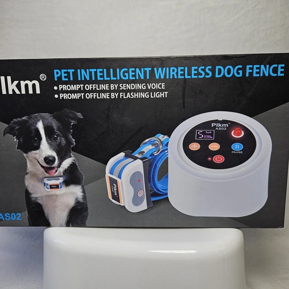 Wireless Dog Fence System Plkm A502 Rechargeable Collar & Transmitter New O B